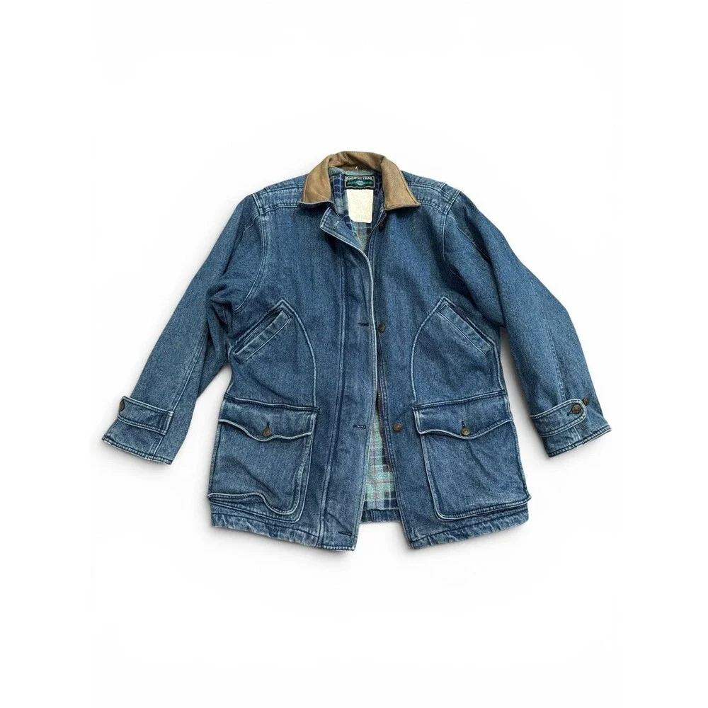 Vintage Pacific Trail Blanket Lined Denim Chore Barn Coat Men’s M